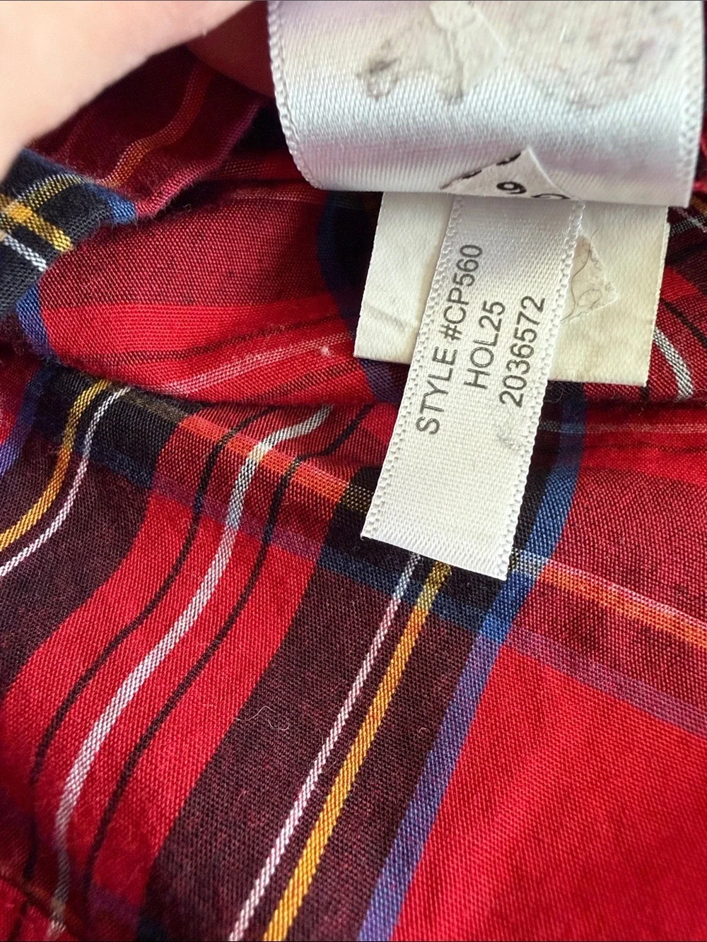 Crewcuts Girls Red Tartan Plaid Ruched Bodice Puff Sleeve Dress Size 6 Holiday